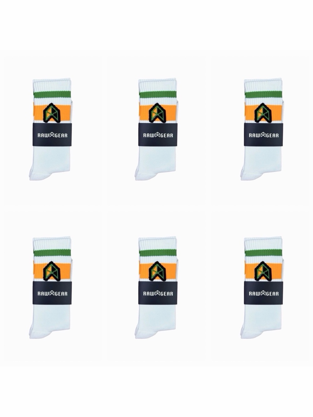 Rawgear Retro Logo Socks - RG931 - One Size - 6 Pairs